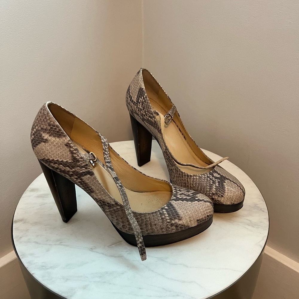 Cole Haan Platform Snakeskin Heel